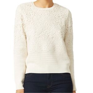 tory burch lace floral applique sweater med